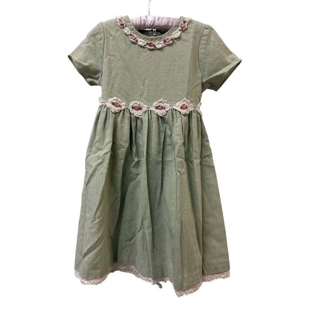 Good Lad of Philadelphia Vintage Little Girl Dress Lace Trim Dress Girls 5